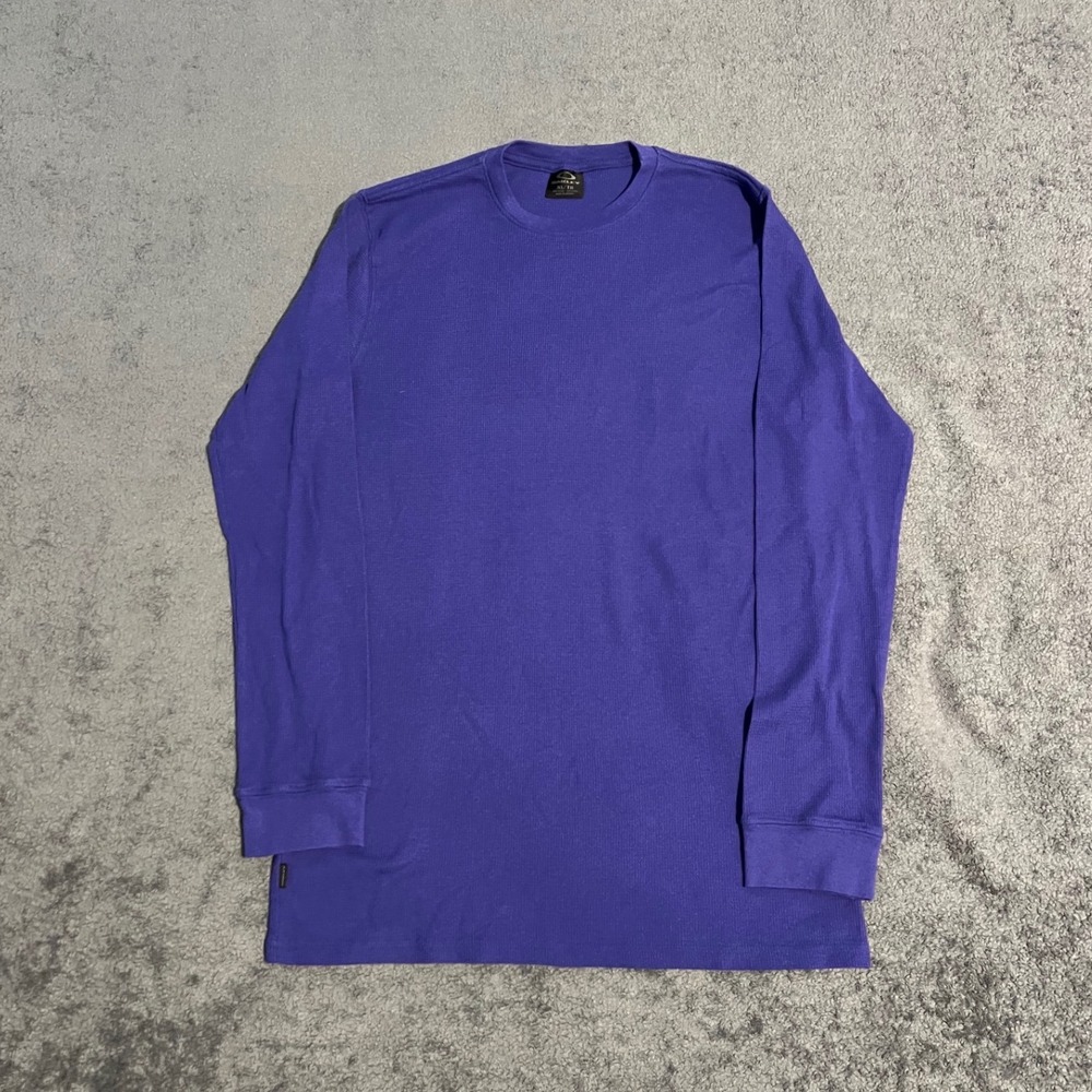 Vintage Oakley Mens XL Purple Waffle Knit Thermal Long Sleeve Shirt Gorpcore